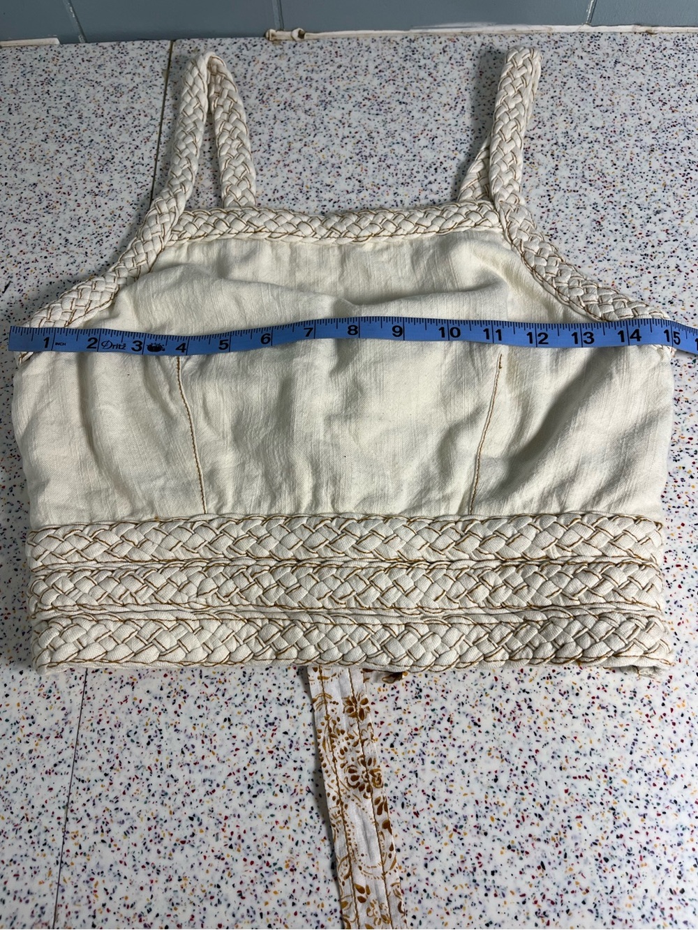Anthropologie Pilcro Cropped Lace Back Corset Top Cream Boho Women’s Size S - Picture 5 of 7